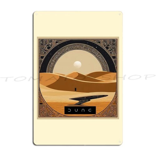 Жестяная табличка Dune Arrakis Fremen — Минималистичная силуэтная графика, настенное украшение для бара/клуба