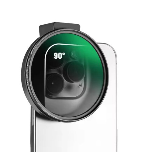 67mm CPL-Polarisationsfilter für Smartphone-Objektiv mit Metall-Clip und Cold-Shoe — kompatibel mit iPhone 15 Pro