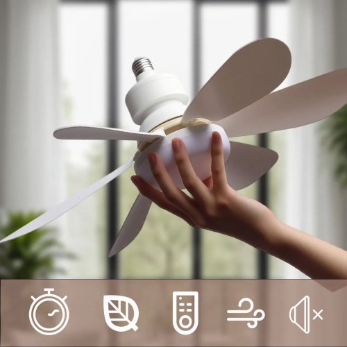 Đèn LED 40W E27 cho quạt trần kèm điều khiển từ xa – có thể điều chỉnh độ sáng, 85–265V, cho phòng khách & phòng làm việc