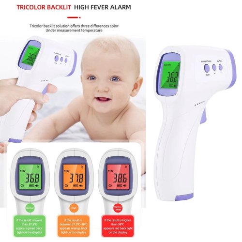 Nhiệt kế hồng ngoại điện tử cho bé - không tiếp xúc, đo trán & tai, màn hình LCD, đo sốt cho trẻ em và người lớn