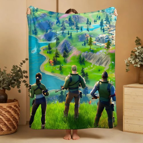 Cobija de peluche Fortnite para niños, suave y calientita para cama, sala o coche