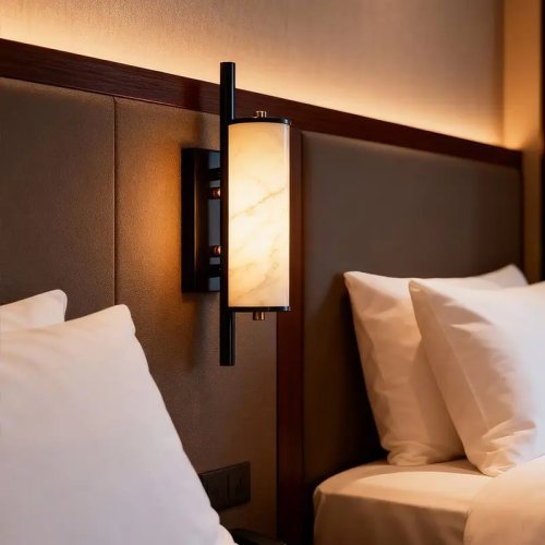 Lampada LED 'Cloud Stone' da comodino — Effetto pietra naturale con texture organica, lampada notte di design per camera