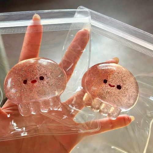 Squishy medusa Kawaii — giocattolo sensoriale morbido in gel antistress, fidget da stringere per bambini, ragazzi e adulti, perfetto come idea regalo o riempitivo per feste