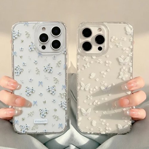Funda TPU transparente con flores y hojas para Huawei Honor (90 Lite, X7B, X8B, X9B, X9A, X9D, X7D, X8D, X7A, X8C, Play 60 Plus) – diseño bonito