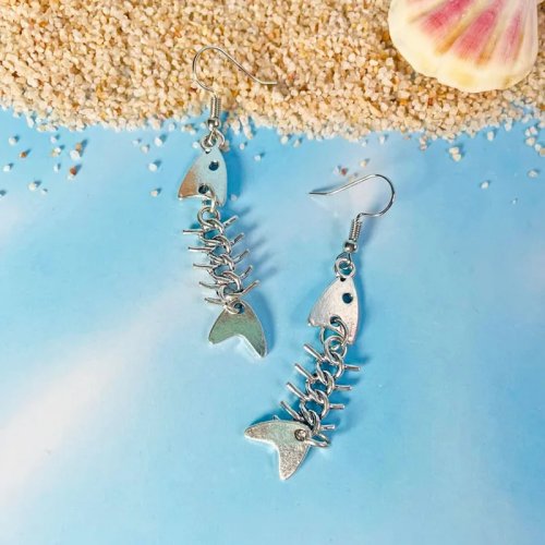 Lot de colliers pendentif arête de poisson — Style minimaliste tendance, look cool et polyvalent, accessoire DIY, unisexe