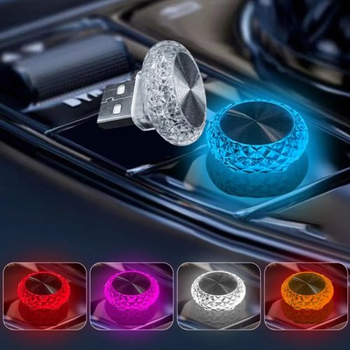 車用USBアンビエントライト ミニLEDポータブルランプ（車内・PC用）
