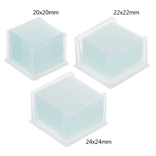 Lamelles de verre carrées pour microscope, fournitures de laboratoire scolaire, outil optique de remplacement