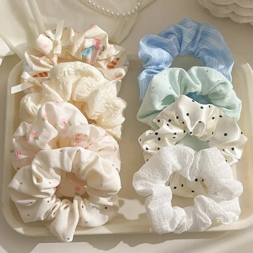 Fascia per capelli con fiocco a pois in stile coreano — fascia/elastico carino per ragazze