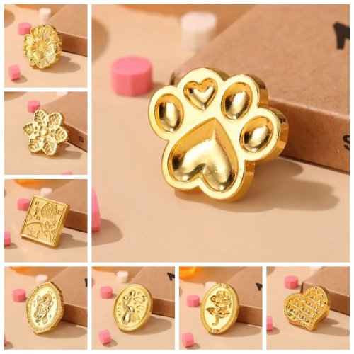 Cabezal mini para sello de lacre DIY – Rosa / Copo de nieve / Mariposa, estilo retro