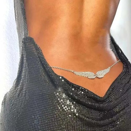 Gothic Engelsflügel Bauchkette - Sexy Goldene Flügel Body Chain Verstellbar Sommer Strand Bikini Schmuck