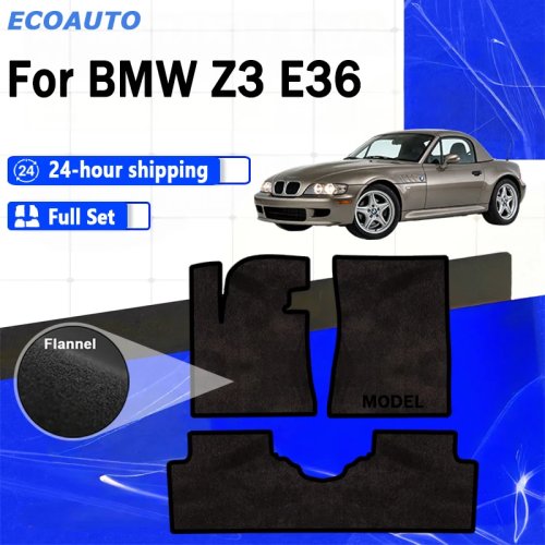 Zestaw dywaników ECOAUTO welurowych (flanel) do BMW Z3 E36/8 Coupé 1997–2002 - Czarny
