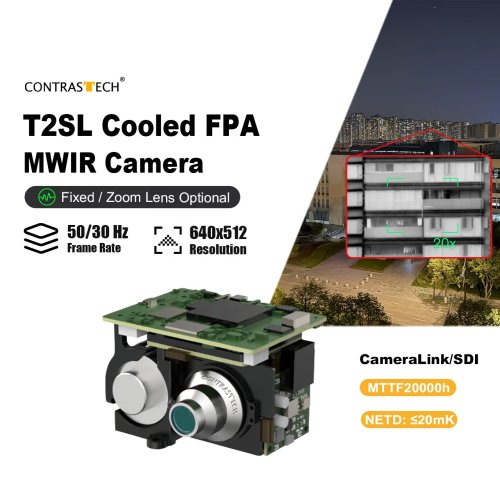 Module Caméra Thermique MWIR Refroidie 640x512 avec Zoom 33-660mm, NETD ≤20mK