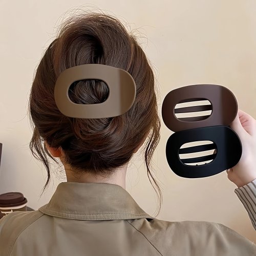 Garra de cabelo coreana em acetato mate — grampo 'caranguejo' elegante para mulher, ideal para rabo-de-cavalo
