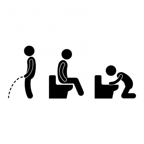 Lustiger WC-Türaufkleber – ablösbarer Wand-/Türsticker, Badezimmer-Deko