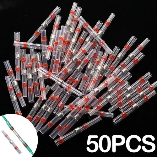 50 stuks Lashulzen met krimpkous 22-18 AWG, waterdicht en vertind