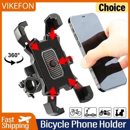 حامل الهاتف للدراجات والدراجات النارية VIKEFON 360 درجة دوار، لأيفون، MTB، مانع للانزلاق
