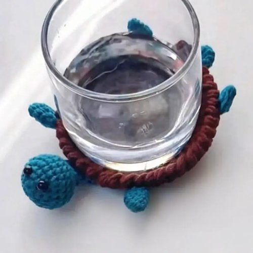 Sous-verres en crochet 3D en forme de lézard — mignons, faits main, DIY pour débutants