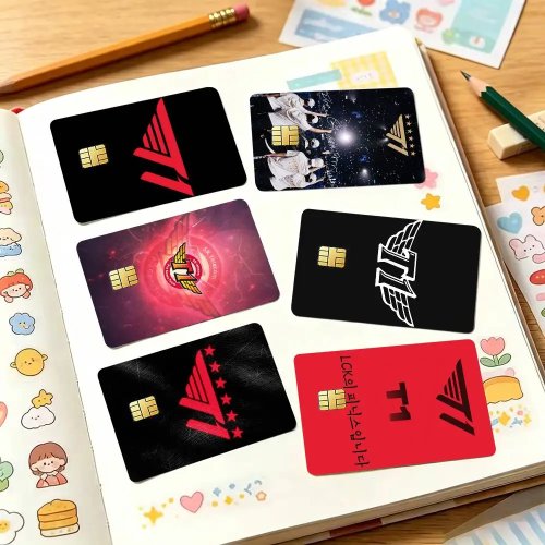 Autocollants T1 Faker eSports pour carte bancaire — étanches, HD, format puce petit