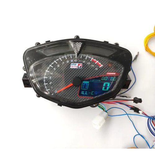 Digital Motorcycle Tachometer / Speedometer with Odometer, 7-Color Backlight & Water Temperature Gauge for Yamaha LC135