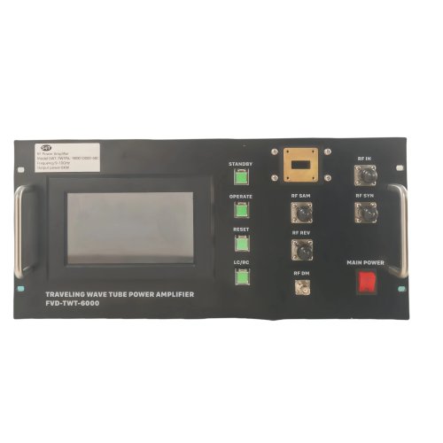 Bộ khuếch đại công suất RF bán dẫn dạng xung 9–10 GHz, độ lợi 68 dB, PSat 68 dBm, độ phẳng 2 dB — cho nghiên cứu khoa học và ứng dụng y tế/công nghiệp