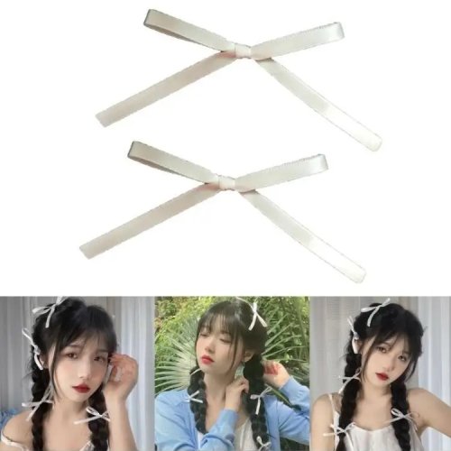 1 Pair Bowknot Hair Clips for Women — Harajuku Cute Bow Hairpins for Ponytail, Spring/Summer Hair Accessories