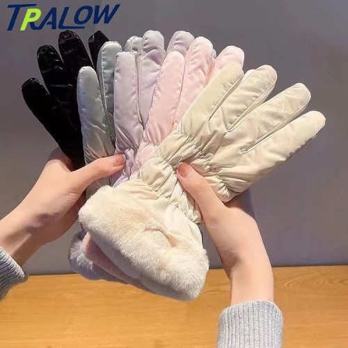 ถุงมือสกีฤดูหนาวผู้หญิง TRALOW - กันลม กันน้ำ อบอุ่น พร้อมซับในระบายความร้อน และรองรับระบบสัมผัส กันลื่น สำหรับหิมะ วิ่ง และขับรถ