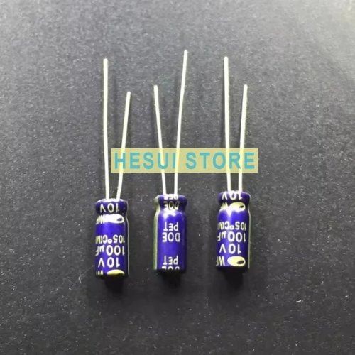10 unidades condensador eletrolítico SAMWHA 10V 100µF 5x11mm azul dourado, alta frequência, baixa resistência, longa duração