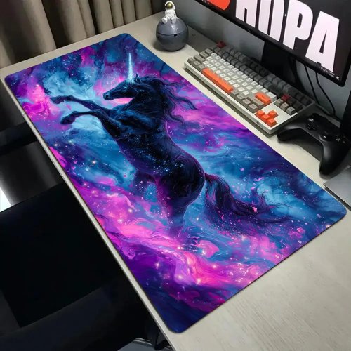 Chuột Pad Unicorn Bầu Trời Đầy Sao Fantasy, Thảm Bàn XXL Viền May, Cao Su Chống Trượt, Thảm Chơi Game