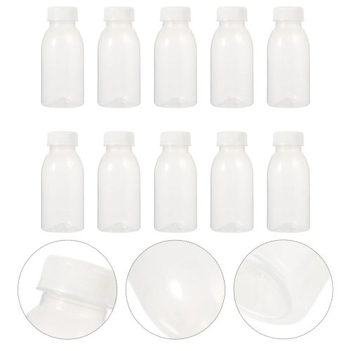 Set 10 Bottiglie per Bevande in Plastica Trasparente – Riutilizzabili, Ideali per Casa e Caffetteria