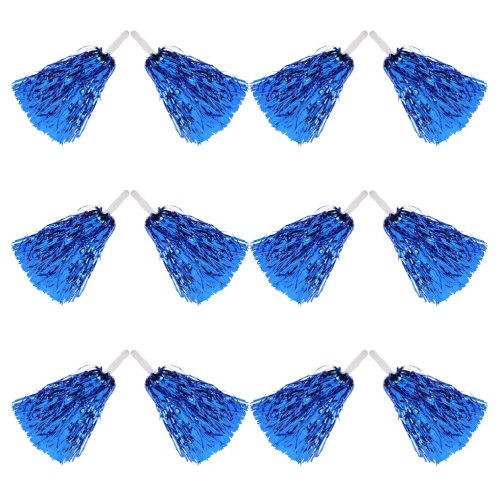 Lot de 12 pompons métallisés légers — pompons à main pour cheerleading, équipes de danse et événements scolaires