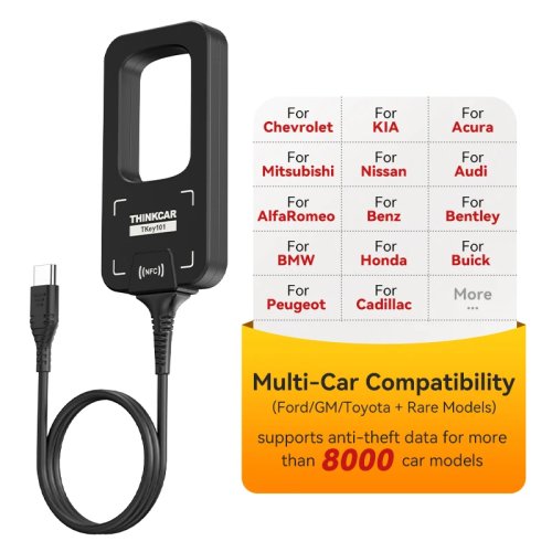جهاز برمجة مفاتيح THINKCAR TKey101 الاحترافي وأداة نظام منع التشغيل (Immo) — مولد/نسخ ترانسبوندر عبر OBD2 لمعظم السيارات