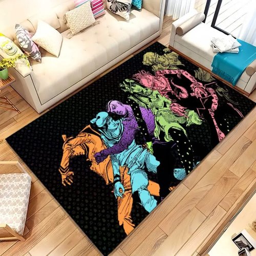 Ковер Аниме JoJo's Bizarre Adventure, Противоскользящий, Мягкий для Гостиной, Спальни, Детской, Декор Дома