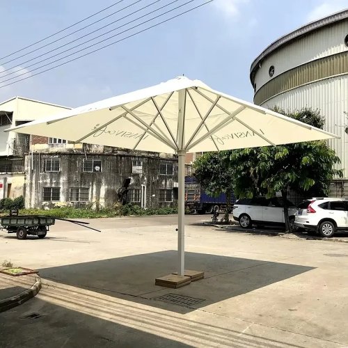 Parasol teleskopowy duży, na zamówienie 3x3 m / 3,5x3,5 m / 4x4 m — parasol ogrodowy do kawiarni, baru, tarasu