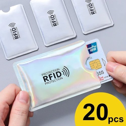 ที่ใส่บัตรโลหะกัน RFID แบบพกพา ซองใส่บัตรเครดิตและบัตรประชาชน แพ็ก 5/10/20