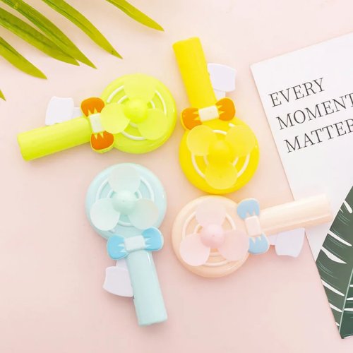 Mini ventilador de mano estilo paleta (lollipop), portátil y compacto, con pulsador