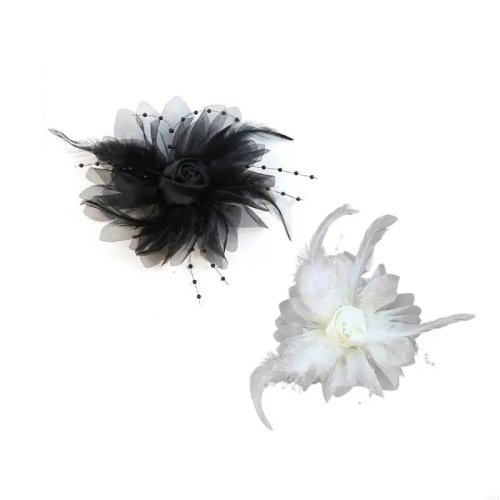 Organza-Rosen-Applikationen mit Federoptik – seidenähnliche Blumen-Patches zum Aufnähen & Basteln