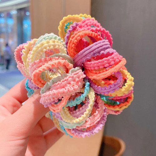 50 Piezas Ligas para el Pelo Color Dulce para Niñas – Bandas Elásticas, Lindas y Cómodas, Accesorios para el Cabello para Niñas