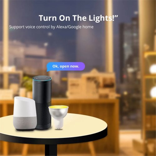 Розумна LED-лампа GU5.3 T19C 5W RGB+CCT затемнювана — Сумісна з Tuya/Zigbee, Аліса, Alexa та Google Home
