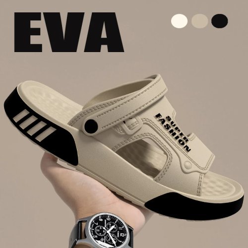 Men's Summer EVA Slide Slippers - Soft Sole Platform Sandals for Indoor, Outdoor, Beach & Walking