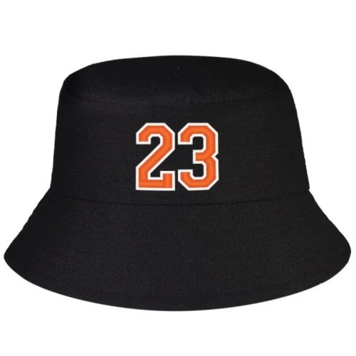 Bucket hat arancione con '23' – stile sportivo Y2K per donna/coppia