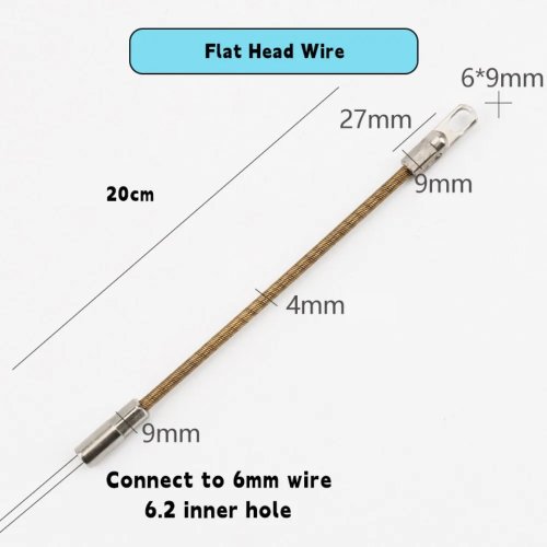Tête connecteur en acier carbone pour tire-câbles Ø6 mm, guide d'enfilage automatique, accessoire pour électricien