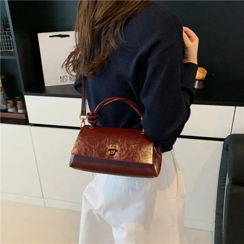 Bolso cruzado minimalista elegante, bolso de pañales de diseño de lujo para mujer, bolso de cuero vintage
