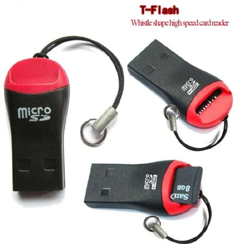 Lettore di schede mini USB 2.0 a forma di fischietto cartoon per microSD (TF)/SD - adattatore 1-in-1 per portatile e cellulare