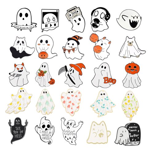 Ghim ma và ghim mèo, phụ kiện Halloween mộ phần quần áo ba lô huy hiệu ghim ve áo