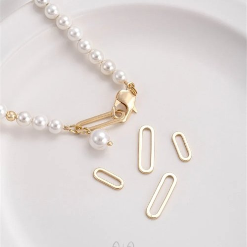Серьги‑коннекторы 14K — эллиптическое O‑звено, открытое/закрытое кольцо, подвесные гвоздики, набор для сборки K036