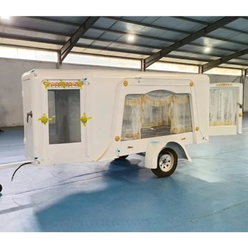 Rơ-moóc quan tài mini tùy chỉnh cho dịch vụ tang lễ - rèm ren vàng, cửa mở bên
