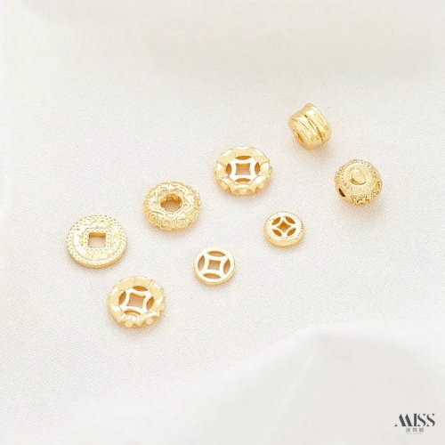 Разделительные кольца из меди с позолотой 18K (монета, слиток, облако) – Металлические прокладки для браслетов и ожерелий DIY