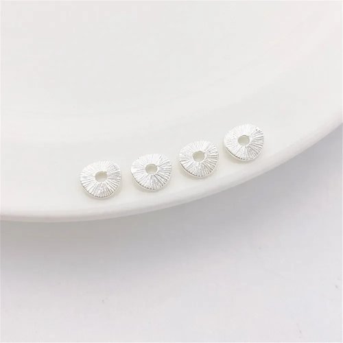 두꺼운 은도금 브러시드 연꽃잎 스페이서 비즈 – 수공예용 루스 비즈(팔찌·목걸이 DIY용)