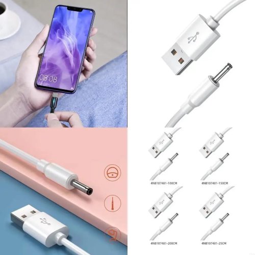 Kabel zasilający 193A USB 5V na DC 3,5×1,35 mm — Kompatybilny z głośnikami, mini wentylatorami, lampkami biurkowymi