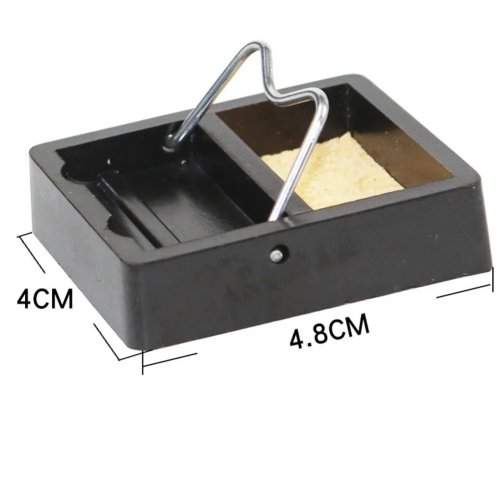 Soporte para Cautín Mini 2 Piezas con Esponja Limpiadora para Estación de Soldadura BGA, Base Metálica con Esponja, 4.8x4 cm